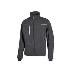 Upower Pluton Chaqueta de Tela Resistente - Talla 6XL - Suave para la Piel, Repelente al Agua, Transpirable, Secado Rapido, Capuchon Retractil, Proteccion DPI1 - Color Gris Asfalto
