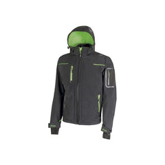 Upower Space Chaqueta Softshell - Talla 4XL - Membrana U-Tex, Repelente al Agua, a Prueba de Viento, Transpirable, Forro Micropolar, Capucha Desmontable, Proteccion DPI1 - Color Gris Asfalto Verdoso