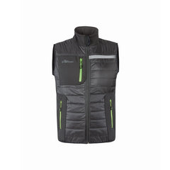 Upower Wall Chaleco de Trabajo con Relleno en Grafeno - Talla M - Termorregulacion Avanzada, Repelente al Agua, Control Bacteriostatico, Multibolsillos, Detalles Reflectantes - Color Gris Asfalto Verdoso