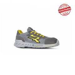 Upower Tony S ESD Calzado de Seguridad Transpirables y Ultraligeros - Talla 37 - Parte Superior Airnet, Suave Piel Serraje, Antideslizante, Resistencia al Aceite, Proteccion S1PS FO SR - Color Gris Claro /Amarillo