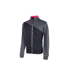 Upower Uranus Lady Sudadera de Trabajo para Mujer - Talla M - Cremallera Impermeable, Ribetes Fluorescentes, sin Capucha, Algodon y Poliester, Proteccion DPI1 - Color Gris Fucsia