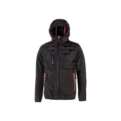Upower Spock Lady Chaqueta Hibrida Mujer - Talla XL - Transpirable y Antiviento, Capucha Ajustable, PuÃ±os Elastizados, Multibolsillos, Cremallera Impermeable, Proteccion DPI1 - Color Gris Fucsia
