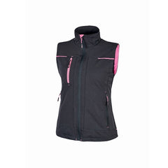 Upower Saturn Lady Chaleco Resistente y Suave - Talla 5XL - Repelente al Agua, Transpirable, Secado Rapido, Bolsillo para Celular, Detalles Reflectantes, Proteccion DPI1 - Color Gris Fucsia