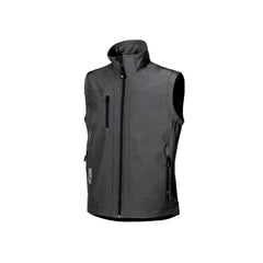Upower Climb Chaleco de Trabajo Soft Shell - Talla L - Tejido Elastico Transpirable, Resistente al Viento y Agua, Bolsillo para Movil con Cremallera, Proteccion DPI1 - Color Gris Meteorito