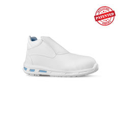 Upower Glace O Calzado de Seguridad Bajos - Talla 45 - Empeine New Safety Dry, Puntal de Composite, Antideslizante, Suela de Poliuretano, Proteccion S2 FO SR - Color Blanco