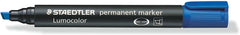 Staedtler Lumocolor 350 Rotulador Permanente - Punta Biselada 2-5mm aprox. - Tinta Base de Alcohol - Secado Rapido - Color Azul