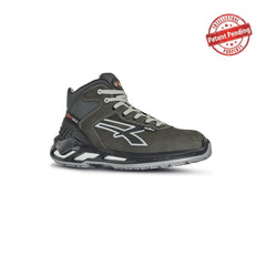 Upower Strike S ESD Calzado de Seguridad Altos - Talla 38 - Piel Nobuck Hidrorepelente, Puntera de Aluminio, Antideslizante, Antiarrugas, Proteccion S3S CI FO SR - Color Gris Oscuro