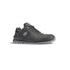 Upower Stig S Calzado de Seguridad Bajos - Talla 44 - Cuero Pull-Up Hidrofugo, Puntal de Aluminio, Anti-Pinchazos, Suela Antideslizante, Proteccion S3S FO SR - Color Gris Oscuro