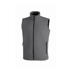 Upower Dublino Chaleco de Trabajo Soft Shell - Talla L - Transpirable, Antiviento, Repelente al Agua, Multibolsillos con Cremallera, Ajuste Personalizado, Confort Maximo - Color Gris Oscuro
