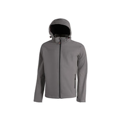 Upower Kyra Cazadora de Trabajo con Tejido Soft Shell - Talla XL - Antiviento, Repelente al Agua, Capucha Desmontable, Bolsillos con Cierre, Elementos Reflectantes - Color Gris Oscuro