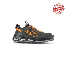 Upower Duke S ESD Calzado de Seguridad Bajos - Talla 47 - Piel Nobuck Hidrorepelente, Puntera de Aluminio, Suela Antideslizante, Proteccion S3S CI FO SR - Color Gris Oscuro/Naranja