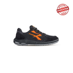 Upower Atos ESD S Plus Calzado de Seguridad Bajos - Talla 36 - Parte Superior de Nailon Ultraflexible y Gamuza Suave, Puntera de Aluminio, Suela Antideslizante, Proteccion S1PS FO SR - Color Gris/Naranja