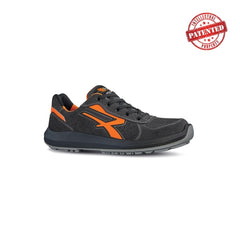 Upower Sirio S ESD Calzado de Seguridad Bajos - Talla 41 - Gamuza Perforada, Puntera de Aluminio, Antideslizante, Antiarrugas, Suela PU/PU High Rebound, Proteccion S1PS CI FO SR - Color Gris/Naranja