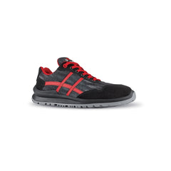 Upower Senna S Calzado de Seguridad Bajos - Talla 41 - Empeine de Gamuza, Ultra Transpirables, Puntal de Aluminio, Anti-Pinchazos, Antideslizante, Proteccion S1PS FO SR - Color Gris/Rojo