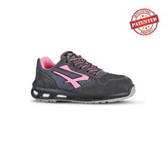 Upower Cherry S ESD Calzado de Seguridad Bajos - Talla 41 - Parte Superior de Nailon Ultraflexible y Gamuza Suave, Puntera de Aluminio, Suela Antideslizante, Proteccion S1PS FO SR - Color Gris/Rosa