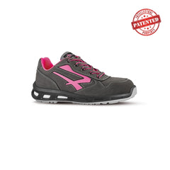 Upower Candy S ESD Calzado de Seguridad Bajos - Talla 39 - Cuero Nubuck Resistente al Agua, Puntera de Aluminio, Suela Antideslizante, Ligeros y Antiarrugas, Proteccion S3S CI FO SR - Color Gris/Rosa