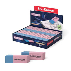Erichkrause Hybrid Borracha de Dupla Face - Diferentes Graus de Dureza - Borracha Termoplástica Hipoalergénica - Cor Rosa e Azul