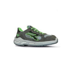 Upower Specter S ESD Calzado de Seguridad Bajos - Talla 40 - Parte Superior Airnet Ultraflexible, Puntera de Aluminio, Suela Antideslizante, Proteccion S1PS FO SR - Color Gris/Verde