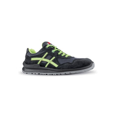 Upower Ayrton S Calzado de Seguridad Bajos - Talla 40 - Empeine de Gamuza, Nylon Ultra Light, Puntal de Aluminio, Anti-Pinchazos, Antideslizantes, Suela PU/PUTR, Proteccion S1PS FO SR - Color Gris/Verde