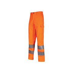 Upower Vega Pantalon de Trabajo de Verano - Talla 2XL - Alta Visibilidad, Comodidad y Resistencia, Refuerzos Lumbar y Rodillas, Cierre Cremallera, Bolsillos Multifuncionales - Color Naranja Fluorescente