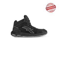 Upower Nek Plus S ESD Calzado de Seguridad Altos - Talla 45 - Cuero Nubuck, Puntera de Aluminio, Hidrofugos, Antiarrugas, Antideslizantes, Suela PU/PU High Rebound, Proteccion S3S CI FO SR - Color Negro