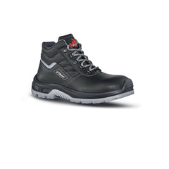 Upower Pitucon L Botines de Seguridad - Talla 39 - Empeine Piel Hidrofugo, Puntal Composite, Lamina Acero Ergonomica, Suela Antideslizante PU/PU, Proteccion S3 FO SR - Color Negro