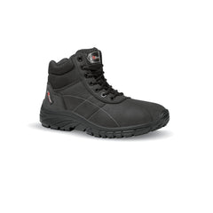 Upower Sting Grip Calzado de Seguridad Botines - Talla 42 - Piel Nubuck Hidrofugo, Antiestatico, Resistente a Hidrocarburos y Aceites, Suela Antideslizante, Proteccion 02 FO SR - Color Negro