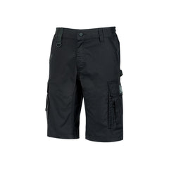 Upower Solaris Bermudas Cargo Funcionales - Talla 5XL - Tejido Ripstop Elastico, Multibolsillos, Detalles Reflectantes, Proteccion Lumbar, Cierre Antirayaduras, Porta Identificacion Oculto - Color Negro