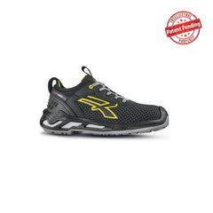 Upower Sven S ESD Calzado de Seguridad Bajos - Talla 44 - Resistencia a la Abrasion, Impermeables, Transpirables, Puntera de Aluminio, Suela Antideslizante, Proteccion S3S CI FO SR - Color Negro Amarillo