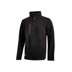 Upower Bering Sudadera de Trabajo con Medio Cremallera - Talla 3XL - Durabilidad y Confort, Proteccion DPI1, Material 100% Poliester - Color Negro Carbon