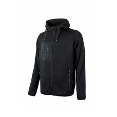 Upower Rainbow Sudadera con Forro Polar - Talla 2XL - Cuello Alto, Cremallera Central, Capuchon Ajustable, Bolsillos con Cremallera, Proteccion DPI1 - Color Negro Carbon
