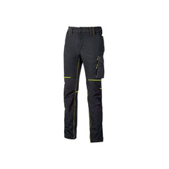 Upower World Pantalon Stretch Resistente - Talla M - Secado Rapido, Bolsillos Multifuncionales, Ajuste Retractil, Costuras Triples, Proteccion DPI1 - Color Negro Carbon