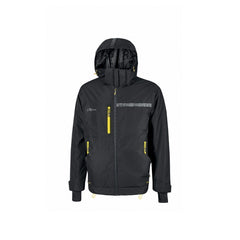 Upower Wink Chaqueta de Trabajo de Invierno - Talla 5XL - Acolchado de Grafeno, Impermeable, Capucha Fija Regulable, Multibolsillos, Detalles Reflectantes, Proteccion DPI1 - Color Negro Carbon