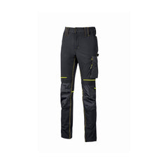Upower Atom Lady Pantalon de Tejido U-4 - Talla S - Maxima Movilidad, Repelente al Agua, Transpirable, Secado Rapido, Bolsillos Multifuncionales, Cintura Elastica, Proteccion DPI1 - Color Negro Carbon