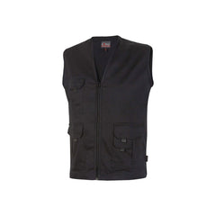 Upower Chica Chaleco Multibolsillos de Algodon Elastico - Talla 5XL - Ligero, Cierre Cremallera, Espacio Personalizacion, Bolsillos con Solapa y Velcro, Gancho Porta Credenciales - Color Negro Carbon