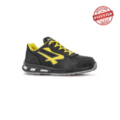 Upower Bolt S ESD Calzado de Seguridad Bajos - Talla 47 - Cuero Nubuck Resistente al Agua, Puntera de Aluminio, Suela PU/PU Infinergy, Hidrofugos, Antiarrugas, Antideslizantes, Proteccion S3S CI FO SR - Color Negro/Amarillo