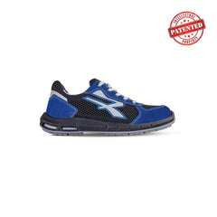 Upower Sky Plus S ESD Calzado de Seguridad Bajos - Talla 43 - Comodidad y Ligereza, Puntera de Aluminio, Antiarrugas, Antideslizante, Suela PU/PU High Rebound, Proteccion S1PS FO SR - Color Negro/Azul