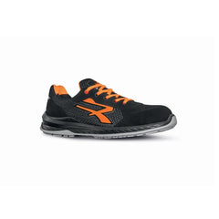 Upower Nairobi S ESD Calzado de Seguridad Bajos - Talla 42 - Nylon Ultra Transpirable, Gamuza Suave, Puntera Airtoe Composite, Antideslizantes, Antiabrasion, Antiaceite, Confort Antifatiga - Color Negro/Naranja