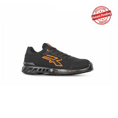 Upower Peter S ESD Calzado de Seguridad Bajos - Talla 46 - Proteccion S3S CI FO SR, Puntera AirToe Aluminium, Suela Antideslizante y Antiabrasion, Materiales Ultraligeros y Transpirables - Color Negro/Naranja