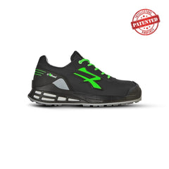 Upower Jago S ESD Calzado de Seguridad con Proteccion S3S CI FO SR - Talla 43 - Microfibra Hidrofuga, Puntera AirToe Aluminium, Plantilla Antibacteriana - Color Negro/Verde