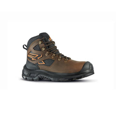 Upower Montana UK S ESD Calzado de Seguridad - Talla 41 - Piel Pull-Up Hidrofuga, Puntera Compuesta AirToe, Plantilla Antifatiga WOW2, Suela Antideslizante, Proteccion Aislamiento Frio CI - Color Marron