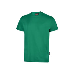Upower Figi Camiseta de Trabajo de Algodon Cardado - Talla M - Suave y Duradera, Cuello Elastico Acanalado, Cinta Para-Sudor, Proteccion DPI1 - Color Verde Esmeralda