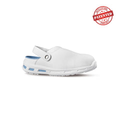Upower Moon O Calzado de Seguridad - Talla 45 - Empeine de Microfibra, Puntal de Composite, Suela Antideslizante de Poliuretano, Proteccion SB e a FO SR - Color Blanco