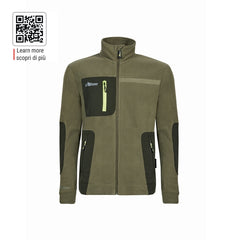 Upower Venus Sudadera Polar con Cremallera - Talla L - Alta Transpirabilidad, Acabados Hot Press, Proteccion DPI1, Tres Bolsillos con Cremallera - Color Verde Oliva