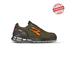 Upower Xeno S ESD Calzado de Trabajo con Seguridad S3S - Talla 42 - Microfibra Hidrofuga, Puntera AirToe Aluminium, Plantilla Antibacteriana, Retorno de Energia Infinergy, Proteccion Contra Frio - Color Verde Oliva/Naranja