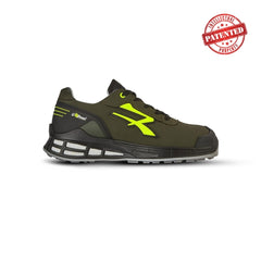 Upower Ermes S ESD Calzado de Seguridad Moderno - Talla 44 - Microfibra Efecto Nobuk Hidrofugo, Puntera AirToe Aluminium, Plantilla Anatomica Antibacteriana, Proteccion S3S CI FO SR - Color Verde Oliva/Verde