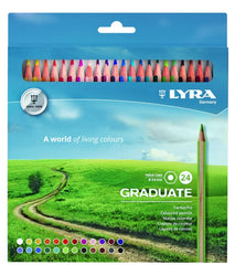 Lyra Graduate Pack de 24 Lapices de Colores - Hexagonal - Color Negro