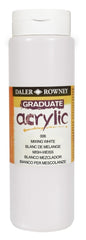 Daler Rowney Graduate Pintura Acrilica - Botella de Plastico - 500ml - Color Blanco de Mezcla