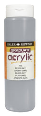 Daler Rowney Graduate Pintura Acrilica - Botella de Plastico - 500ml - Color Imitacion Plata