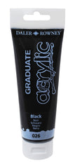 Daler Rowney Graduate Pintura Acrilica - Tubo de Plastico - 120ml - Color Negro